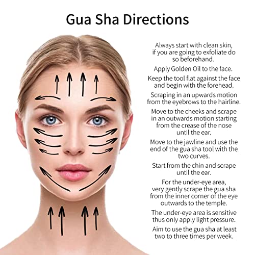 Golden Oil Black Obsidian Facial Roller & Gua Sha Set for Anti-Aging & Skin Tightening
