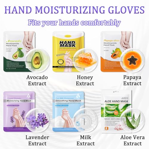 LJYBoBin 6 Pack Moisturizing Hand Masks for Dry Skin, Hydrating Gloves for Women