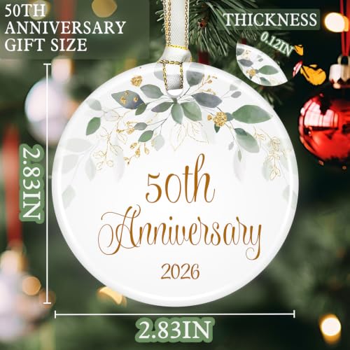 50th Wedding Anniversary Ornament - Golden Decorative Gift