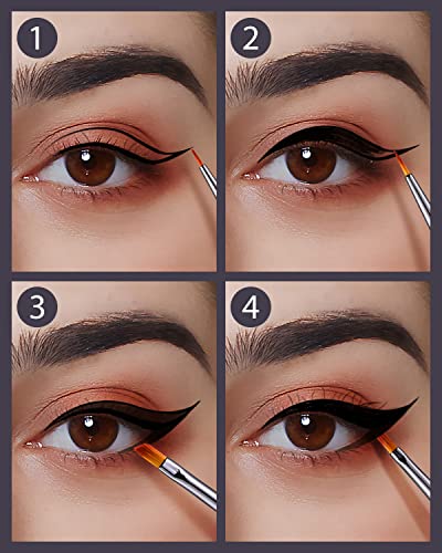 EIGSHOW Purple Eyeliner Brush Set - Fine Precision Eye & Brow Makeup Tools