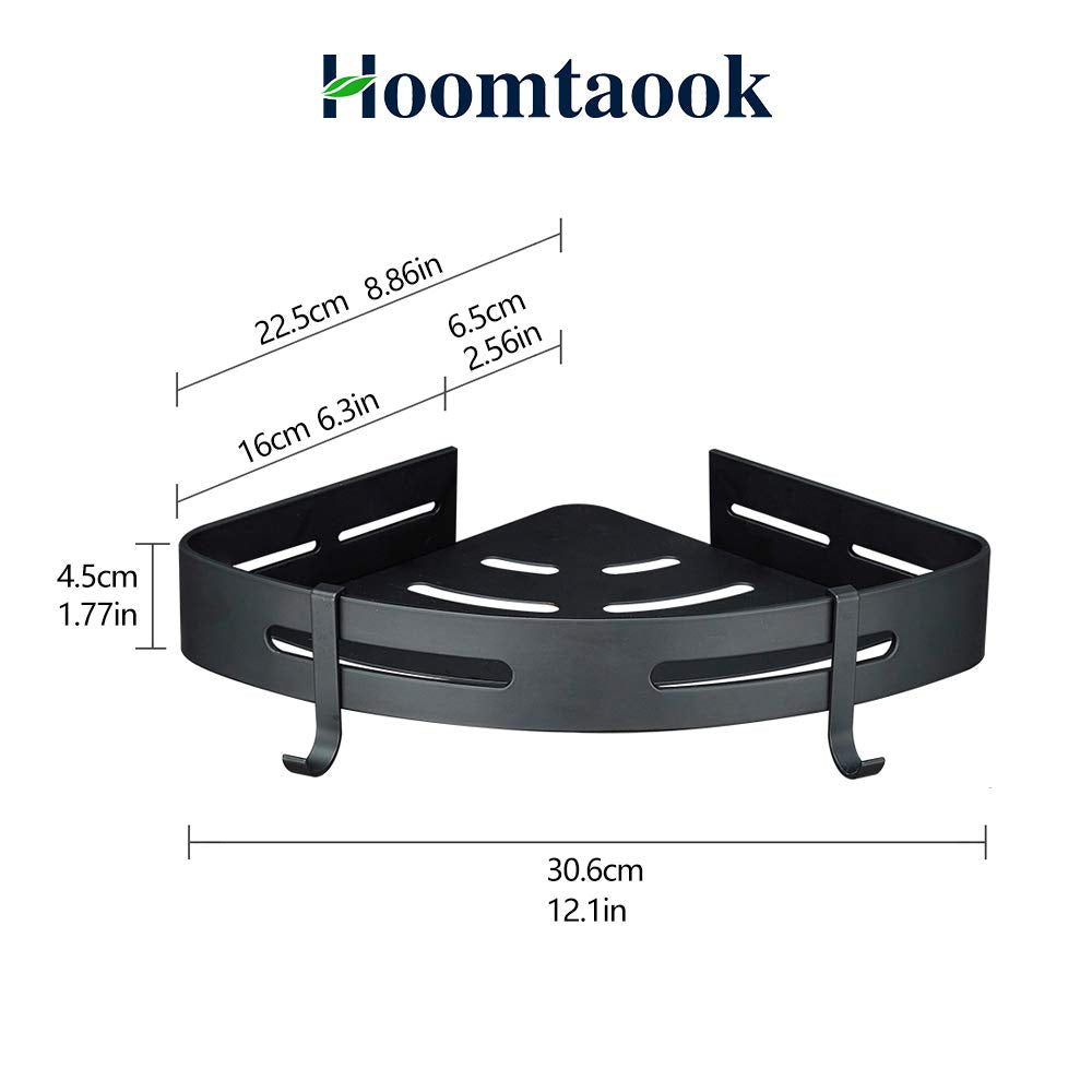 Hoomtaook Adhesive Corner Shelf Bathroom Shower Caddy Organizer for Kitchen Toilet No Drilling 2-Tier Bathroom Corner Shelves Shower Caddies