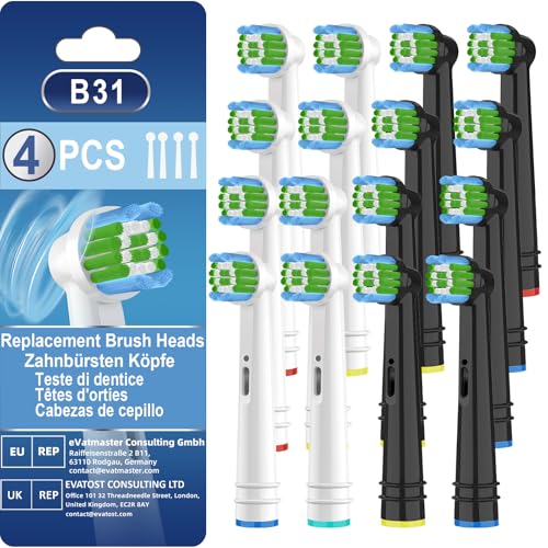 JSMIOROSE Replacement Toothbrush Heads for Oral B Pro 500/1000/1500/3000, Vitality, Smart, Genius - 16 Pack