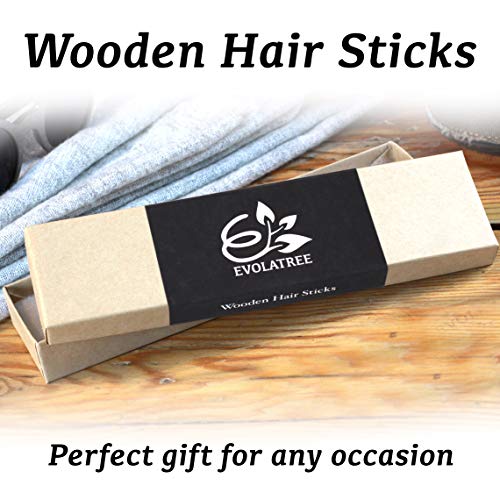 Evolatree Handmade Wooden Hair Barrettes - Celtic Princess Style - Brown, 4-inch