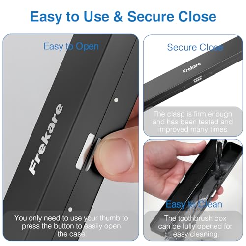 FreKare Aluminum Travel Toothbrush Case 4-Pack - Brushed Silver/Black/Pink/Blue