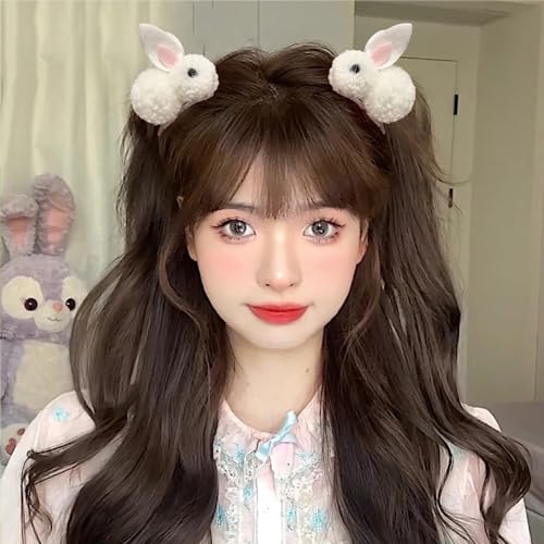 10 Pack Cute Bunny Hair Clips for Girls & Women - Elastic Plush Hair Accessories