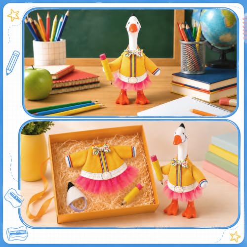 Back to School Goose Outfit for 7 Inch Desk Statues | Fun Teacher Decor