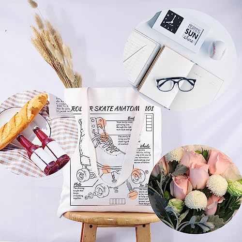 Anatomy of a Skater Tote Bag and Cosmetic Bag Set for Roller Skaters