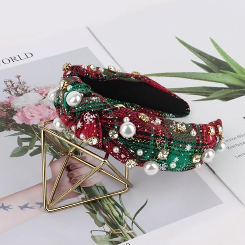 CURASA Green Christmas Headband for Women & Girls Elegant Holiday Hair Accessory