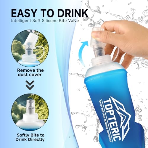 Collapsible TPU Soft Flask Water Bottle for Running & Hiking - 250ml