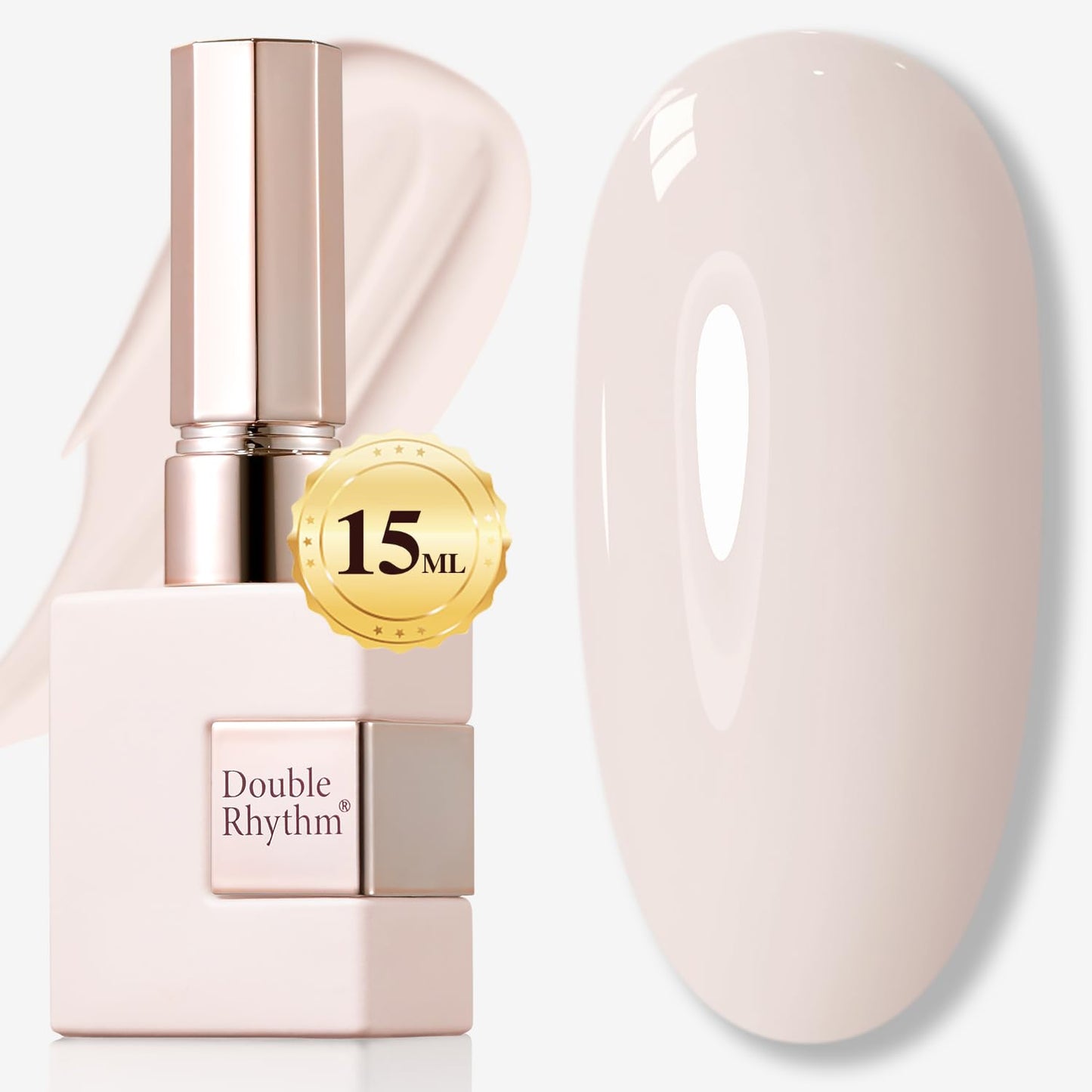Gel Nail Polish - Double Rhythm 15ML Pearl White Soak Off for Art Manicure | DIY at Home