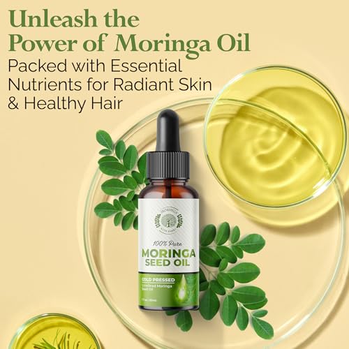 Moringa Seed Oil - 100% Pure Cold-Pressed Virgin Moisturizer for Skin & Hair