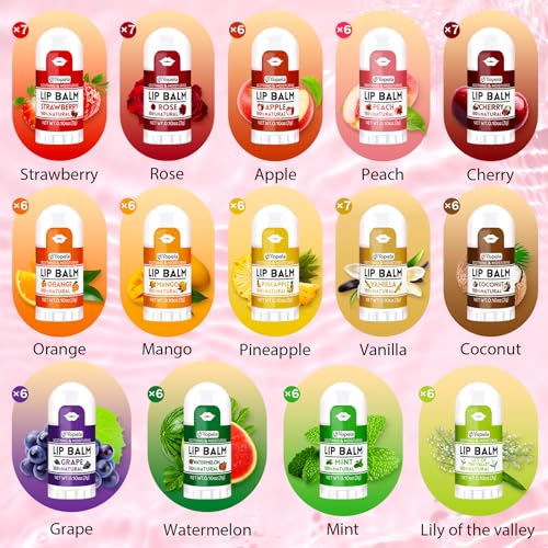 88-Pack Mini Lip Balm Bulk Set – Natural Moisturizing Chapstick Party Favors