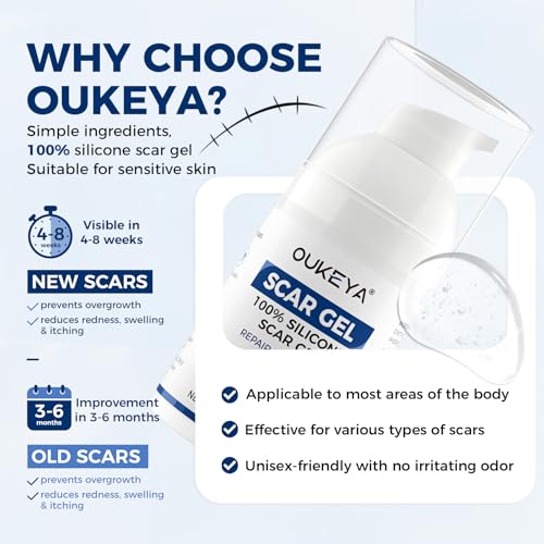 OUKEYA Silicone Scar Gel 30ml - Dermatologically Tested Scar Treatment for All Skin Types
