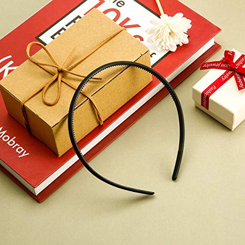 Willbond Black Thin Plastic Headbands - Set of 6, Classic, Non-Slip, Women’s Hair Accessories