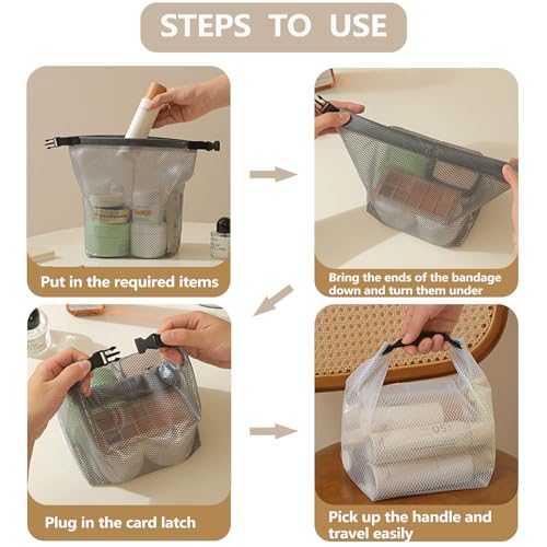 Portable Cosmetic Storage Bag with Dry Wet Separation - White