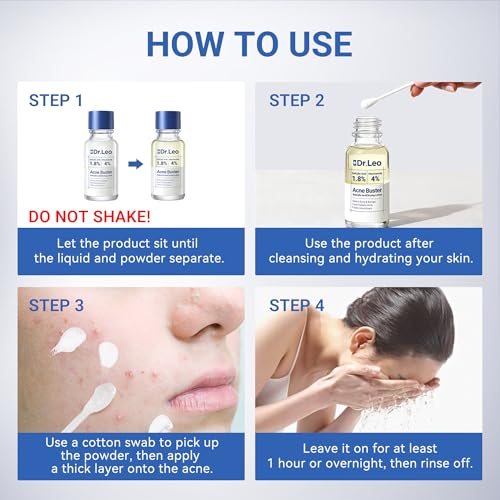 Dr.Leo 1.8% Salicylic Acid Acne Spot Treatment Drying Lotion, 0.34oz