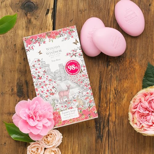 Woods of Windsor True Rose Shea Butter Soap Bars - 3 Pack
