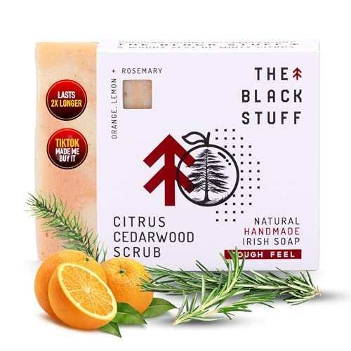 The Black Stuff All Natural Bar Soap for Men - Citrus Cedarwood Scrub