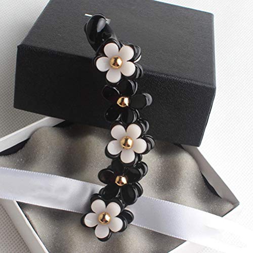 Lurrose Toothed Flower Hair Clip - Strong Tension Banana Claw for Women