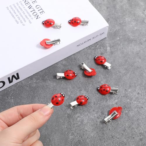 10 Cute Ladybug Hair Clips - Fun Red Insect Barrettes for Girls