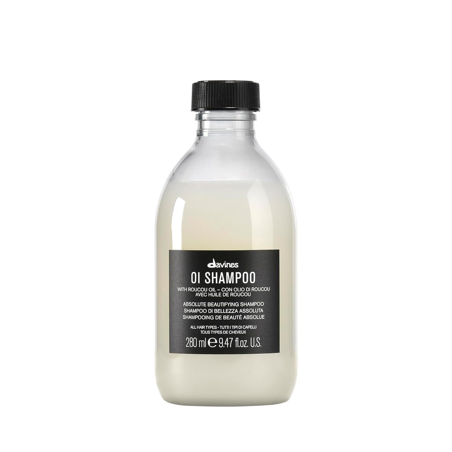 Davines OI Shampoo - Milky-Smooth Hydrating Cleanser for All Hair Types | Antioxidant-Rich Roucou Oil for Shine & Softness