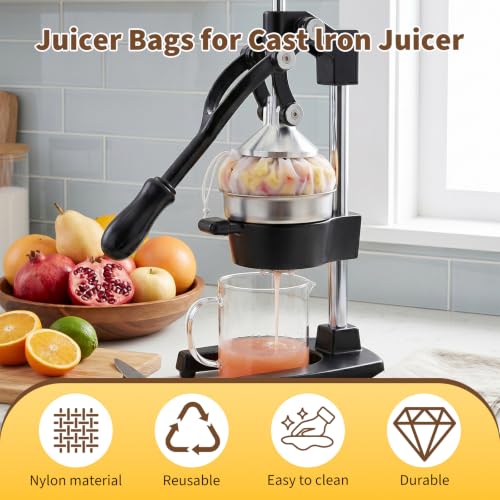 Fevbcnrj 10 Pack Reusable Juicer Bags for Cast Iron Juicer, 9.84 x 13.78 Inch