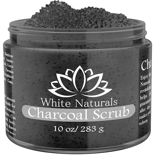 White Naturals Activated Charcoal Body Scrub for Exfoliation & Glow
