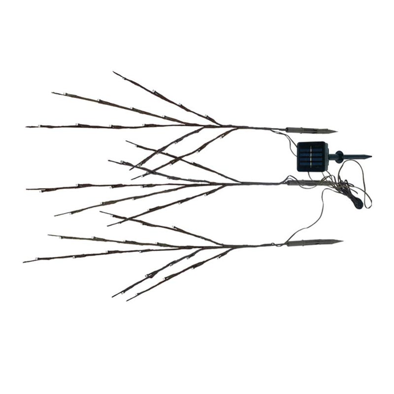 Uonlytech 60 LEDs Solar Powered Artificial Branch Lights Twig Lights Lighted Willow Branch for Christmas Thanksgiving Home Party Decoration (Warm Light)