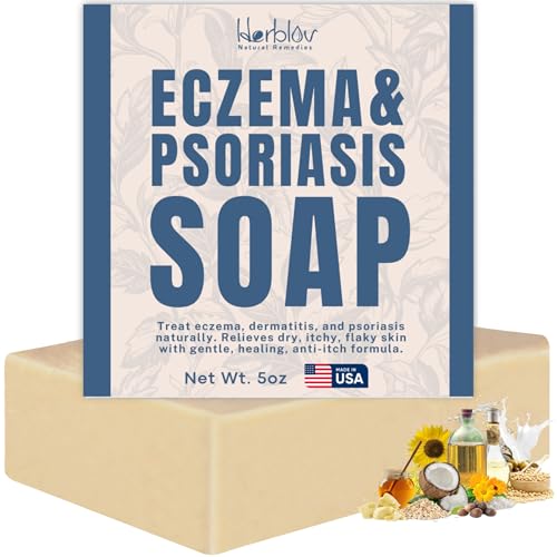Herblov Eczema Soap Bar for Face & Body with Oatmeal Goat Milk – Calming Anti-Itch Cleanser