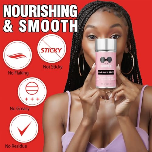 Goiple Hair Wax Stick for Frizz Control & Styling, Long-Lasting Shine & Flexibility, 2 x 2.7 oz