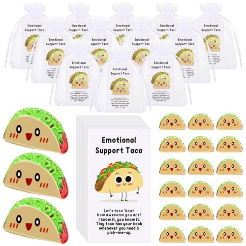 Huwena 30 Mini Taco Resin Gifts with Positive Cards & Bags
