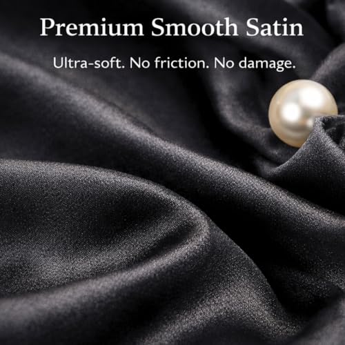 Vivedge Satin Scrunchies with Pearl - Mixed-Color Silky Hair Ties
