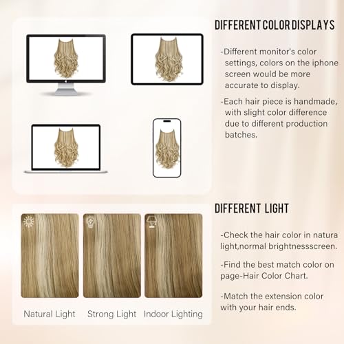 Light Blonde Mixed Bleach Blonde Layered Halo Hair Extensions
