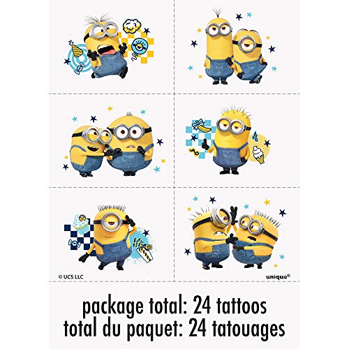 Minions 2 Assorted Design Multicolor Tattoo Sheets - 8" x 4.25" (4