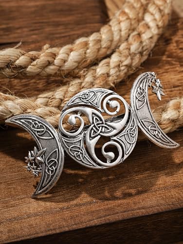 Vintage Celtic Knot Triple Moon Hair Clip Jewelry for Women