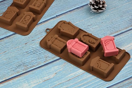 Halloween Gravestone Candy Molds - 2 Pcs Silicone Tombstone Molds