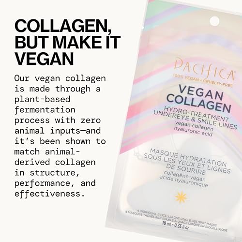 Pacifica Vegan Collagen Undereye & Smile Line Patches (2 Count) - Hydrating Hydro-Treatment for Fine Lines & Wrinkles