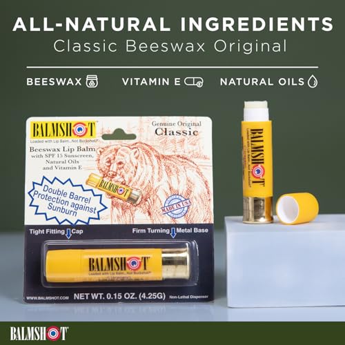Balmshot SPF 15 Lip Balm Two-Pack - Classic & Cool Mint in Shotgun Shell Case
