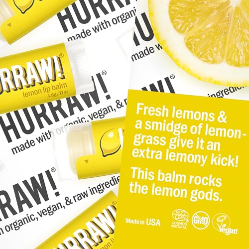Hurraw! Lemon Lip Balm Set - Organic Vegan Natural Hydrating Lip Care