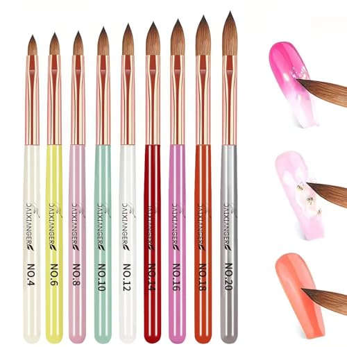 DAIXIANGER 9Pcs Acrylic Nail Brush Set for Professional Nail Art & 3D Carving