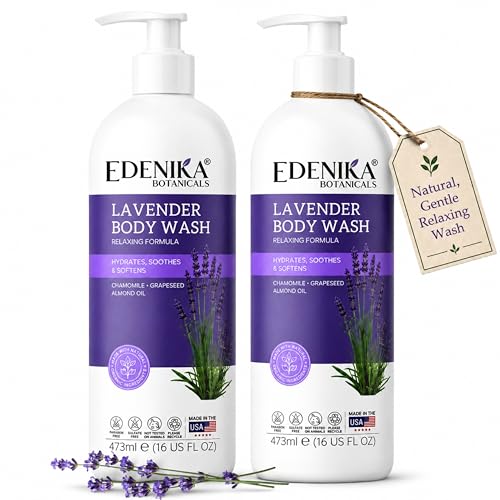 EDENIKA BOTANICALS Lavender Body Wash 2-Pack 16 Fl Oz | Relaxing, Moisturizing & Vegan
