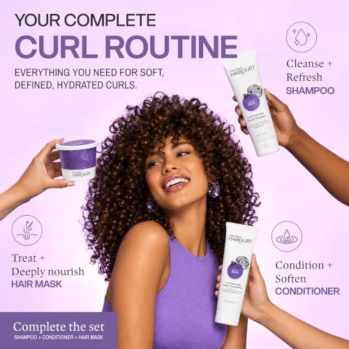 Hairgurt Curl Perfecting Yogurt Hair Mask - Deep Conditioning for Curly & Wavy Hair - Natural Coconut & Acai - 6 oz