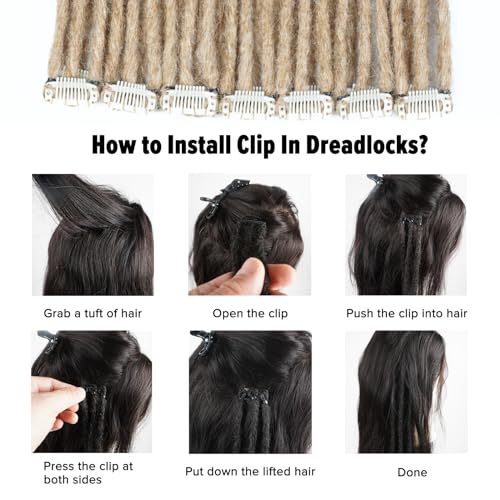 Kyriena 24-Inch Synthetic Clip-In Dreadlock Extensions - 4 Piece Set