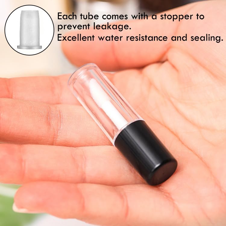 AKOAK 10Pcs 0.8ml Empty Lip Gloss Bottles Glass-Free Mini Portable Containers