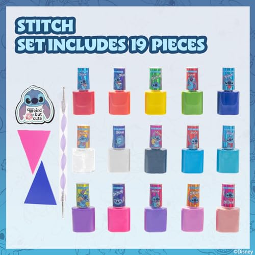Kids Nail Polish Set 16-Piece Peel-Off Glitter & Opaque Colors Safe for Children 6+