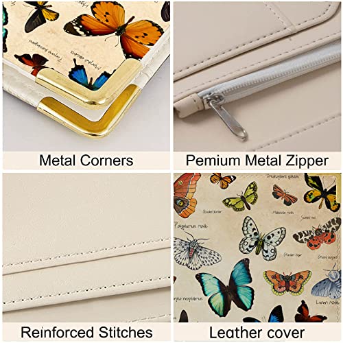 TUMOVO Leather Server Book for Waitresses with Zipper Pockets
