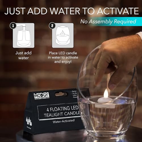 Water Activated LED Floating Candles - White (4 Pack)