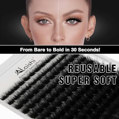 DIY 3D Cluster Eyelash Extensions Kit - Fluffy D Curl False Lashes 10-18mm with Lash Bond & Tweezers