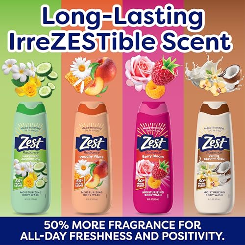 Zest Radiance Moisturizing Body Wash - Peachy Vibes, 16 oz