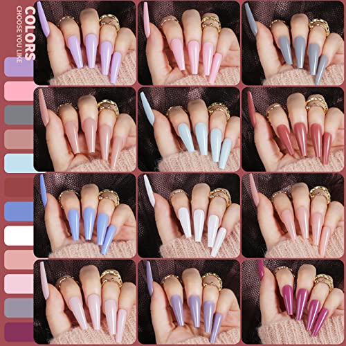 Teenitor Full Cover Press On Coffin Nails Kit - 576pcs in 24 Colors